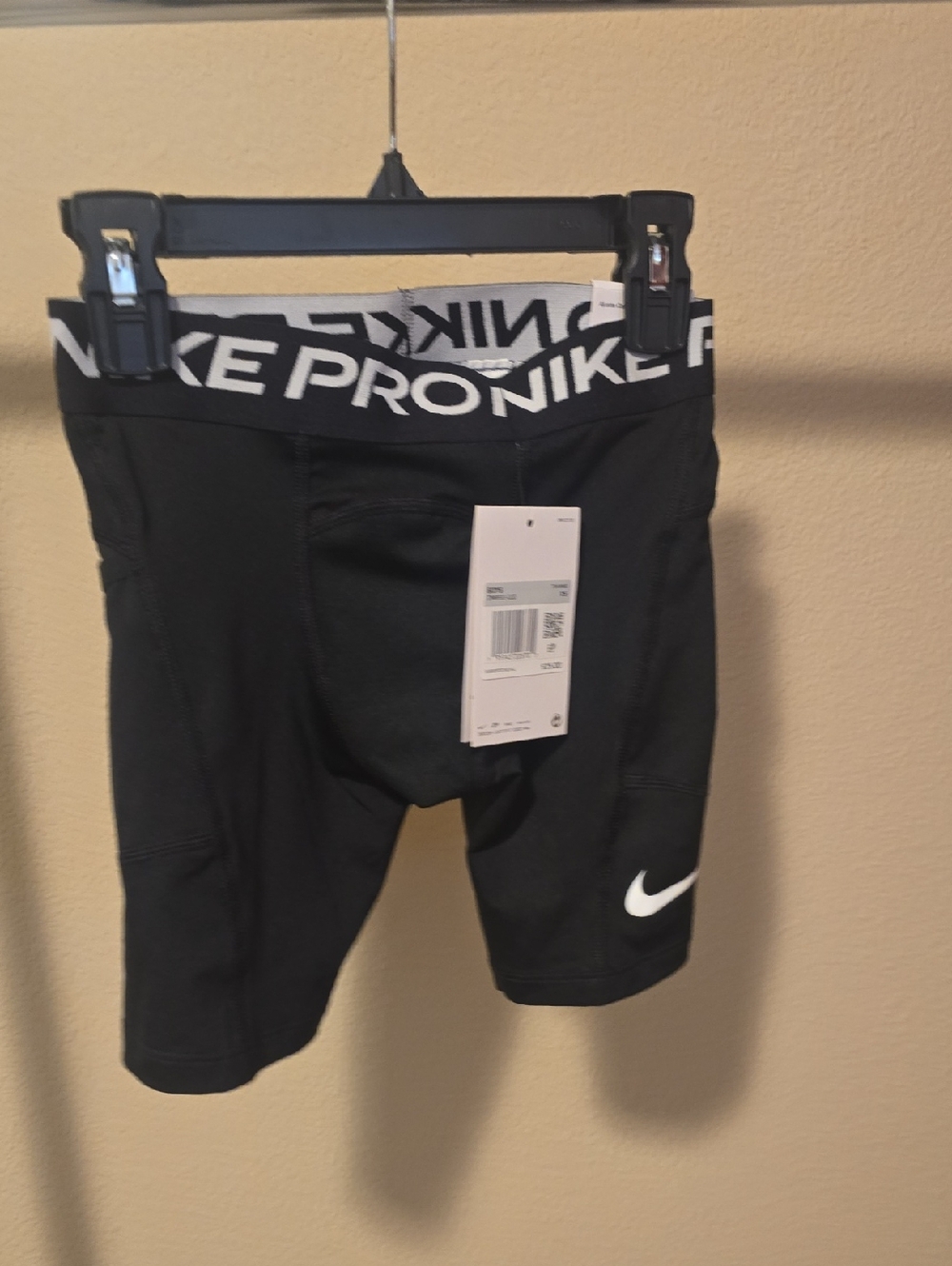 NWT Nike Pro Black Kids Compression Leggings with White Logo
